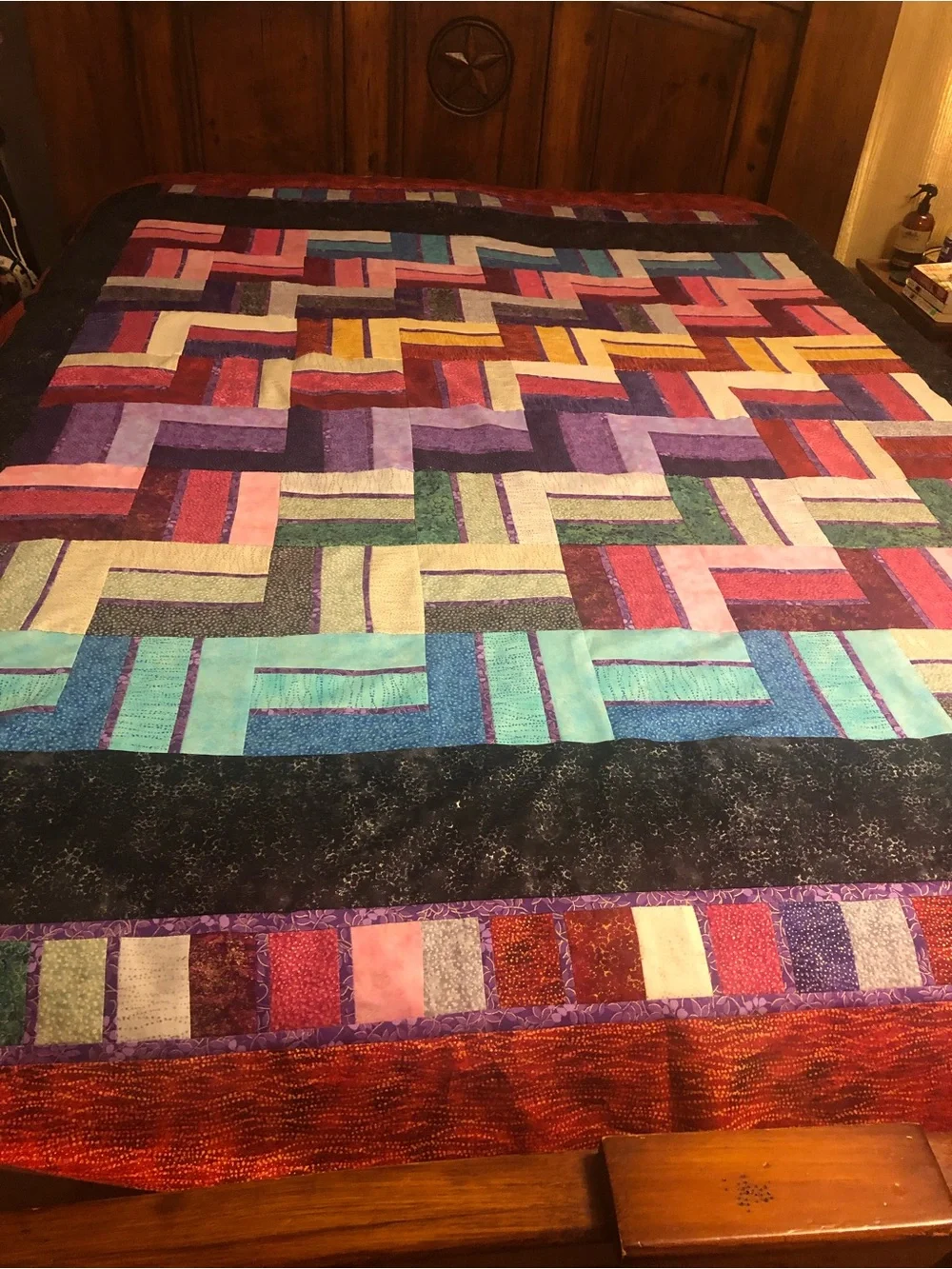 HAND PIECED  - ONE OF A KIND Multicolor Patchwork Quilt